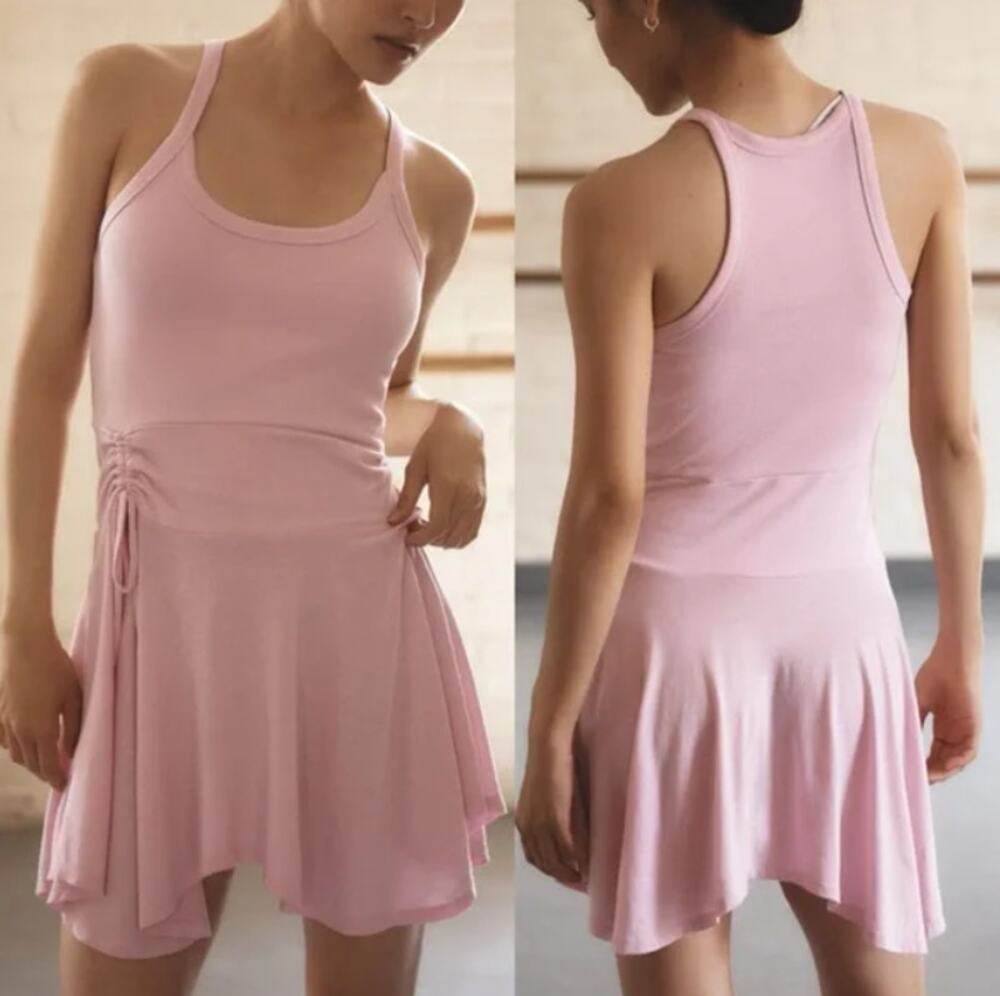 Anthropologie Daily Practice Pink Half Pipe Mini Dress